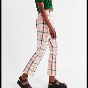 UO Leila Plaid Kick Flare Pants